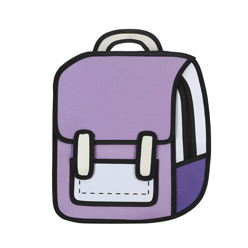 Fashion Unisex 2D Drawing Backpack Cute Cartoon School Bag Comic Bookbag for Teenager Girls Boys Daypack Travel Rucksack Bag