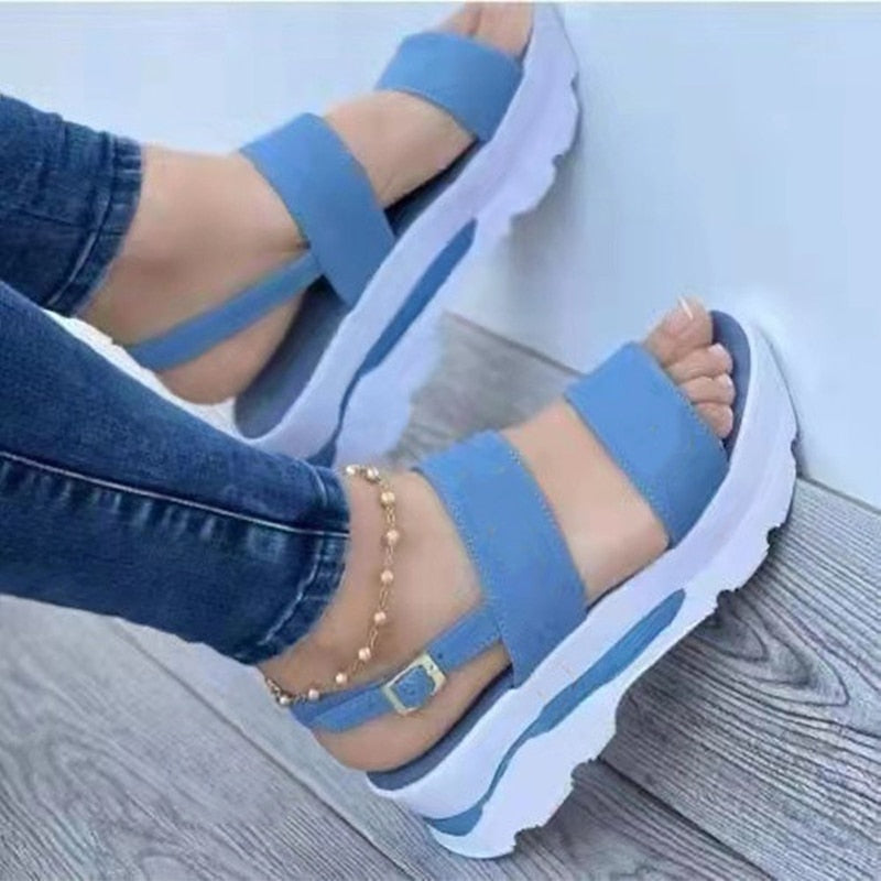 Women Sandals Peep Toe Platform Sandals With Heels Summer Shoes Women Lightweight Wedges Shoes Platf