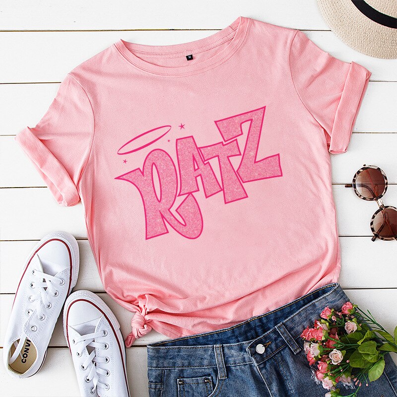 Brat Ratz Mouse hamster Woman Kawaii rat meme Tshirts Short Sleeve Top Tee Shirt Women T-shirt Custo