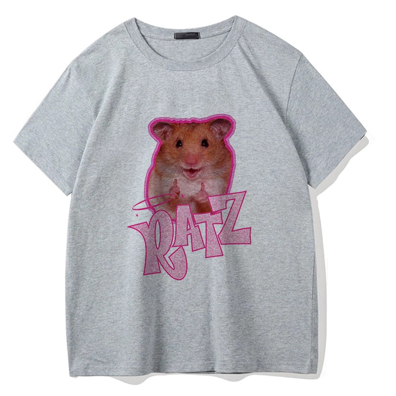 Brat Ratz Mouse hamster Woman Kawaii rat meme Tshirts Short Slee