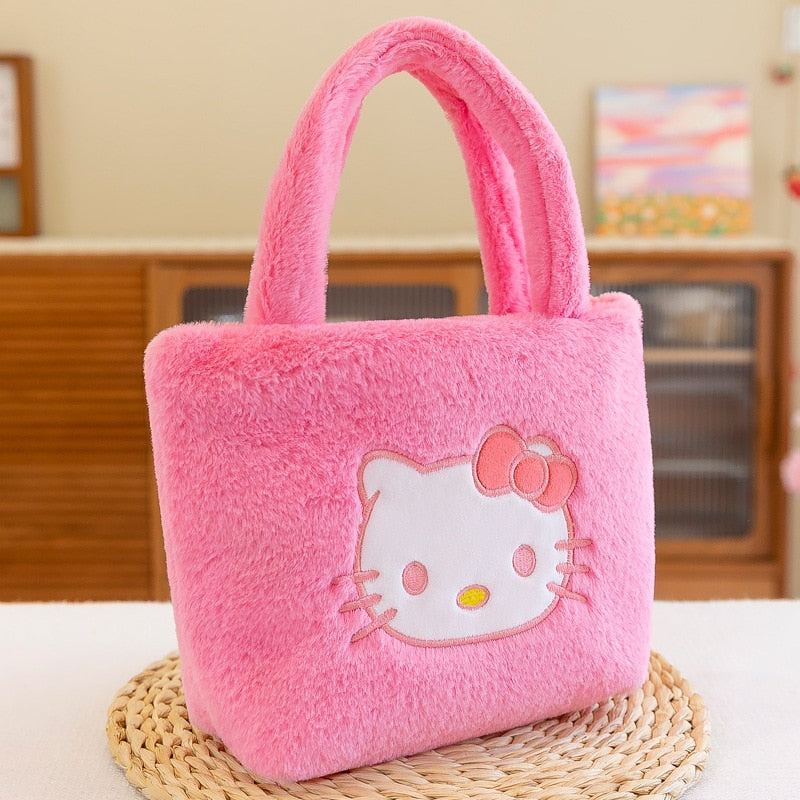 Kawaii Plush Bag Kuromi Backpack Anime Melody Cinnamoroll Plushie Handbags Pochacco Cartoon Stuffed 