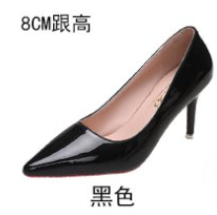 High Heel Pointed Toe Stiletto Red Bottom Fashion Women's Shoes Shallow High Heels Red Bottom Hi