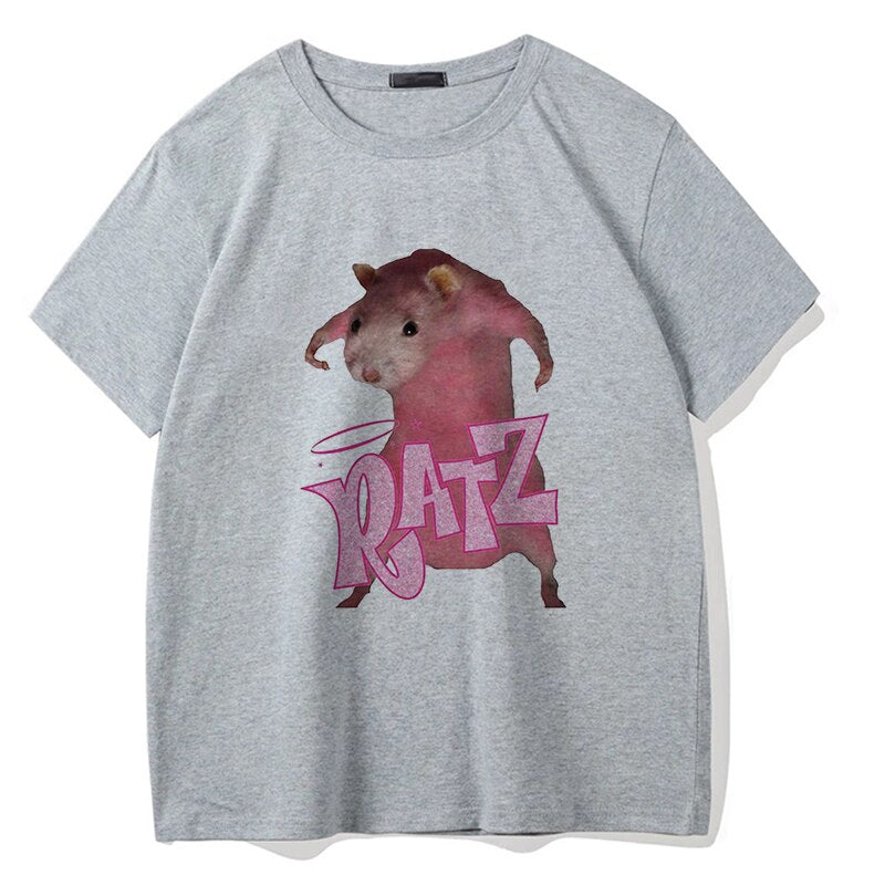 Brat Ratz Mouse hamster Woman Kawaii rat meme Tshirts Short Sleeve Top Tee Shirt Women T-shirt Custo