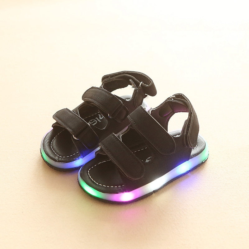 Size 21-30 Baby Led Shoes Glowing Sandals Elegant Children Casual Sandals Solid Good Quality Fashion