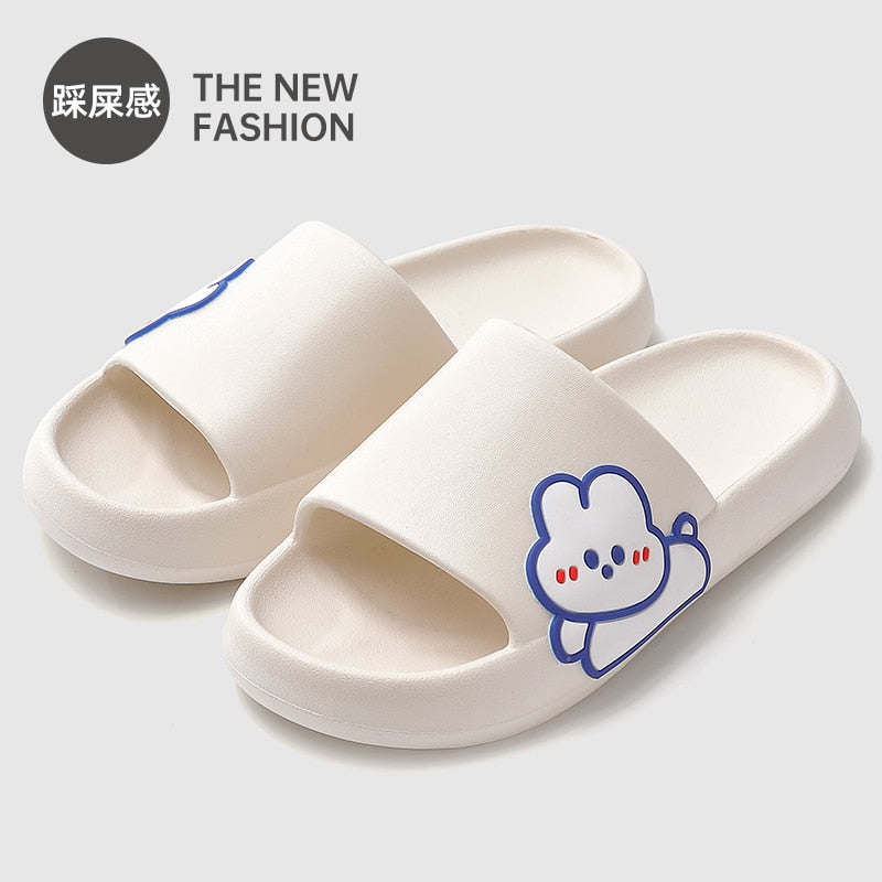 Summer Women Men&#39;s Slippers Indoor Bath Thick Platform Non-slip Home Easter Cartoon Flip Flo