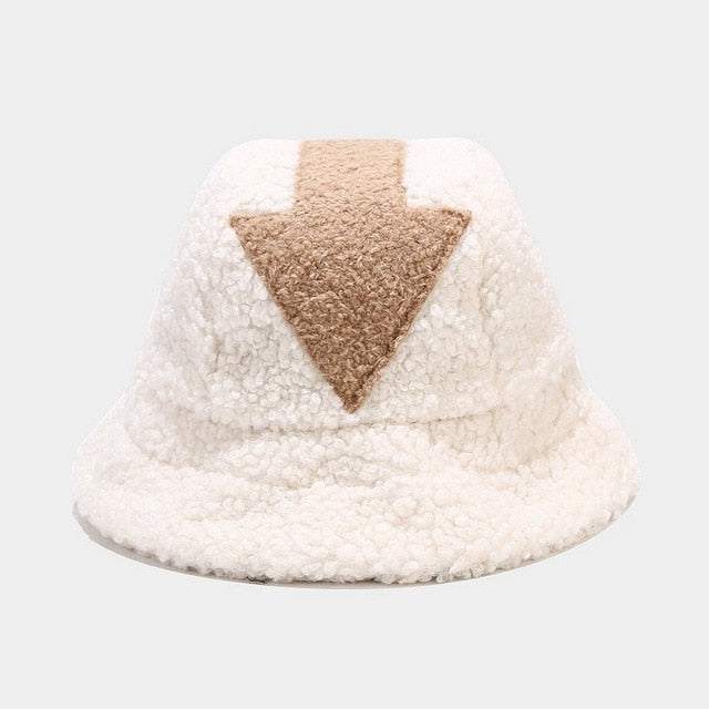 Cute Avatar The Last Airbender Appa Plush Bucket Hat Lamb Wool Hat Winter Warm Fishing Caps Arrow Sy