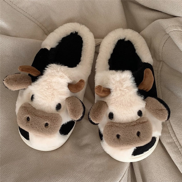 Cute Animal Slipper For Women Girls Fashion Kawaii Fluffy Winter Warm Slippers Woman Cartoon Milk Co