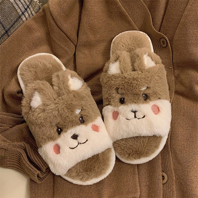 Cute Animal Slipper For Women Girls Fashion Kawaii Fluffy Winter Warm Slippers Woman Cartoon Milk Co