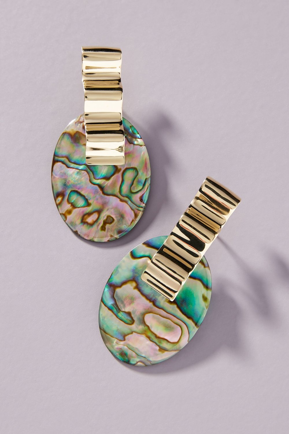 Abalone Drop Earrings, $248, Anthropologie