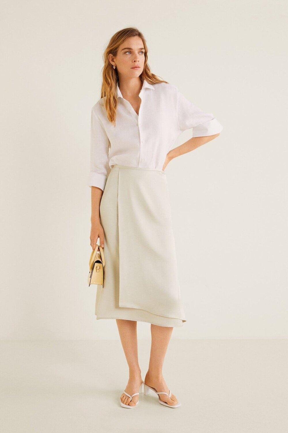 Midi Satin Skirt, $60, Mango