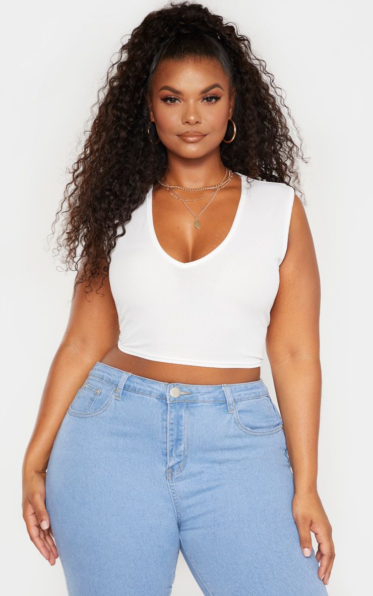 V Neck Crop Top, $12, PrettyLittleThing