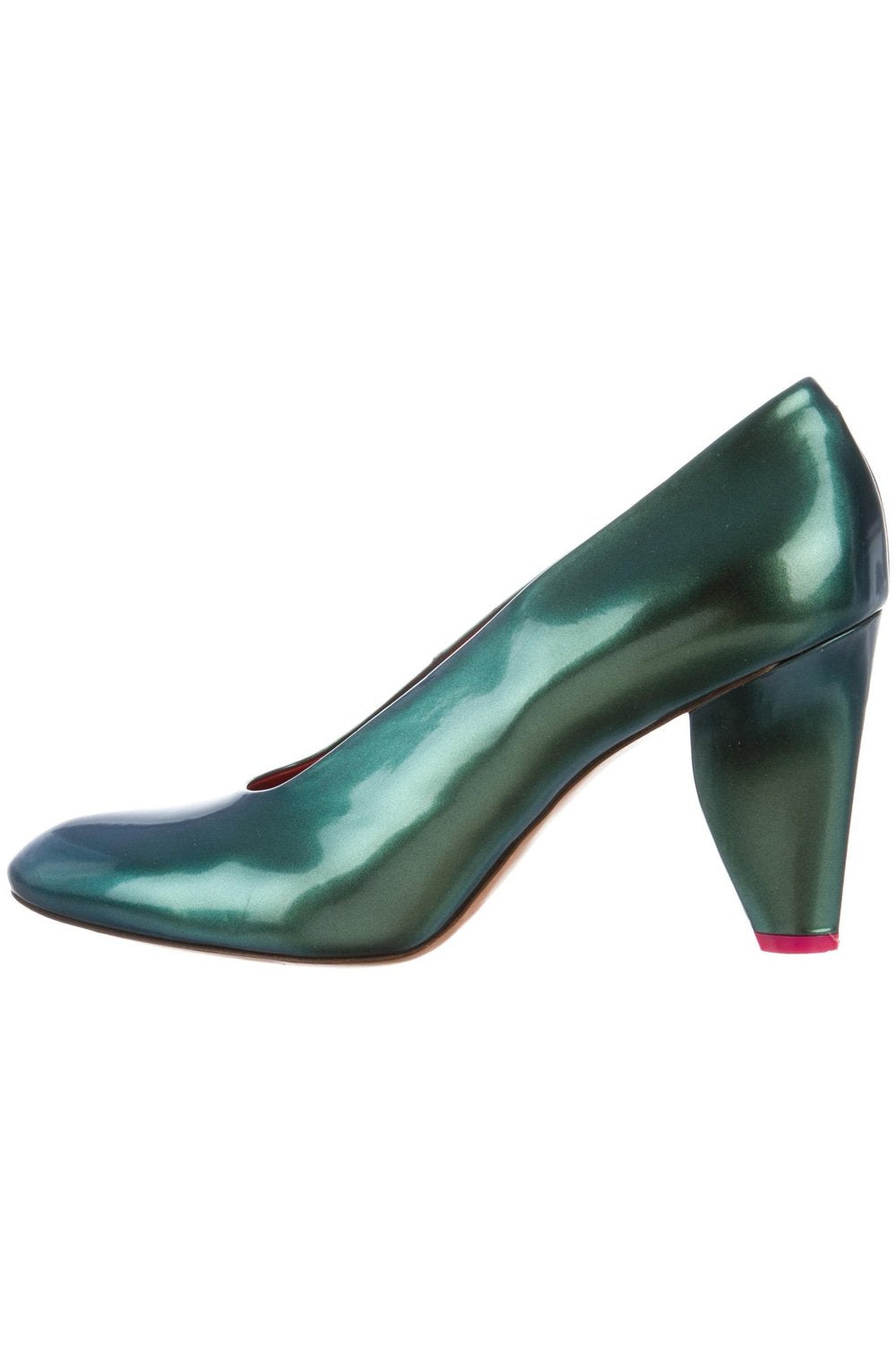 Celíne Metallic Round Toe Pump, $128, The Real Real