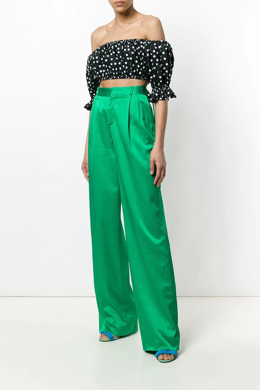 Attico Satin Palazzo Pants, $566, Farfetch