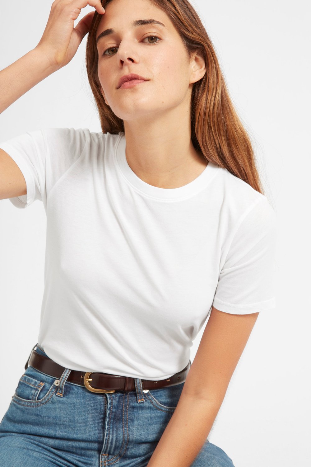 White Crew Tee, $18, Everlane