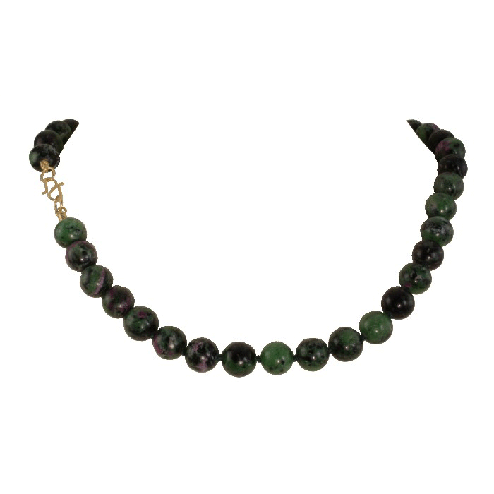 &quot;Ruby Candy Forests&quot; Zoisite &amp; Ruby Necklace