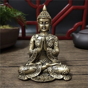 Thailand Buddha Statues Home Decoration Bronze Color Resin Crafts Meditation Buddha Sculpture Feng Shui Figurines Ornaments - Yemoja Yoga Wellness