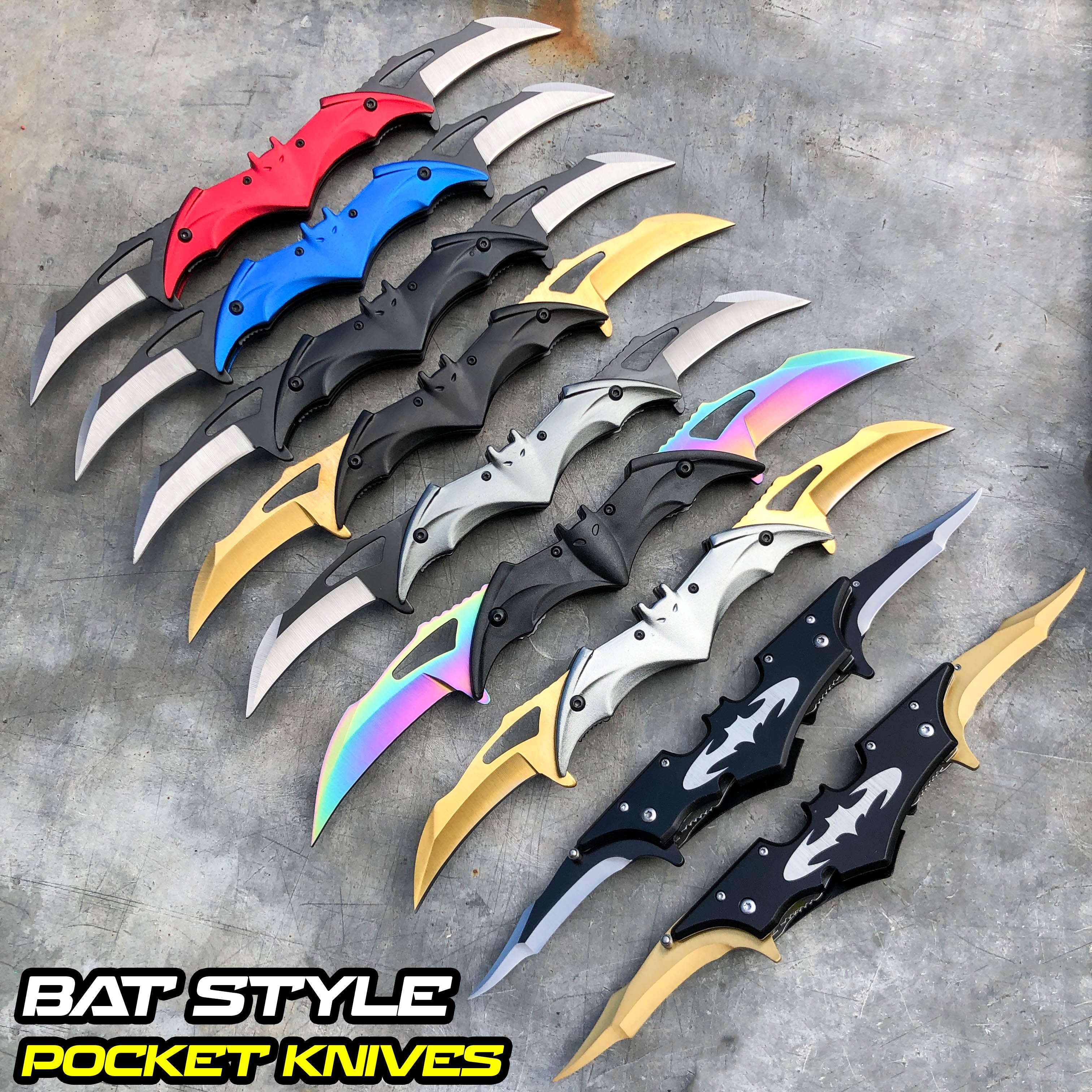 Dark Knight Batman Batarang Dual Blade Spring Assisted Pocket Knife |  MEGAKNIFE WHOLESALE