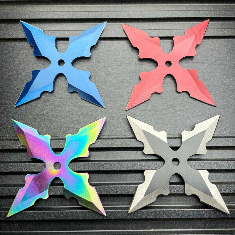 4-Sided Spinner Ninja Star Zinc Rainbow (L) – WizZon