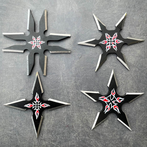 4 Inch 5 Point Throwing Star Ninja Shuriken BLACK – Panther Wholesale