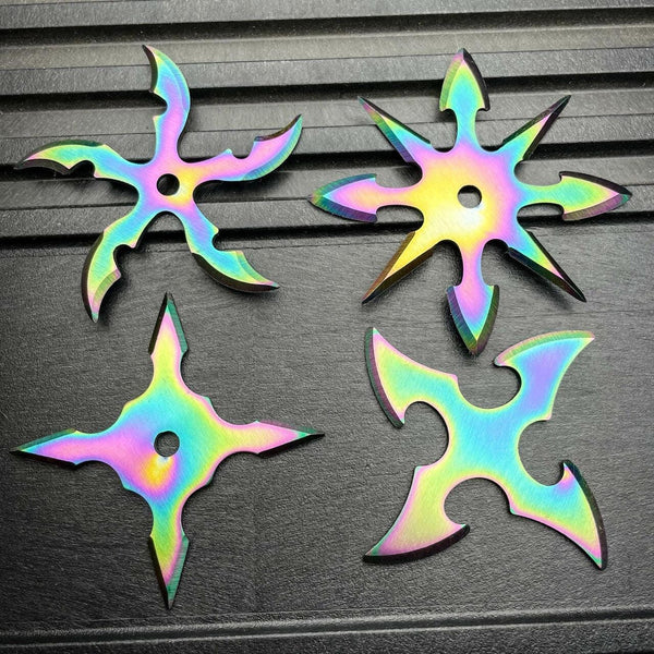 FORKED-BLADE BLACK NINJA STARS KM-FBBNS