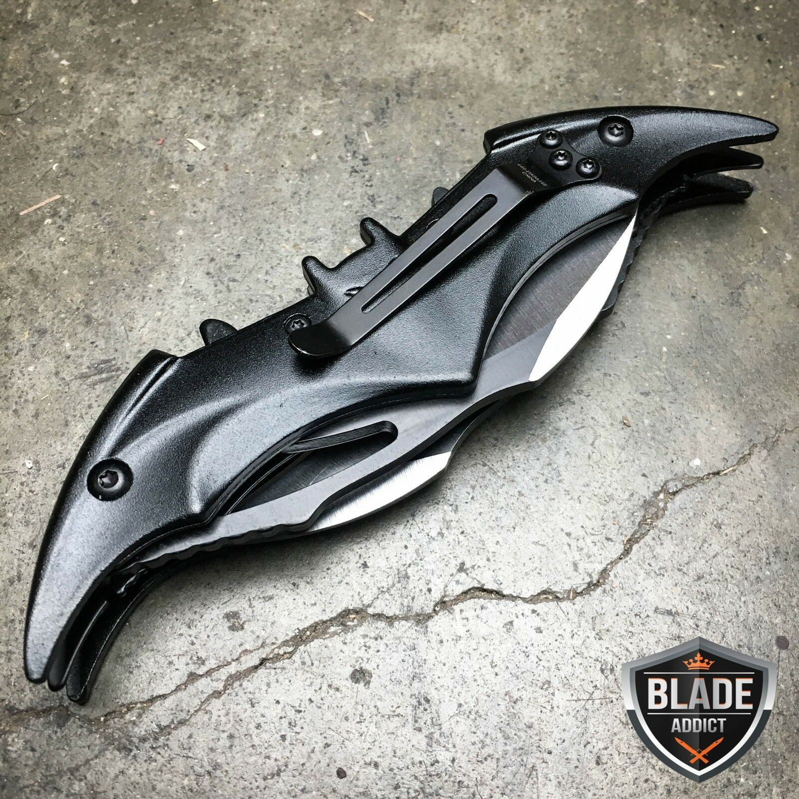 Dark Knight Batman Batarang Dual Blade Spring Assisted Pocket Knife |  MEGAKNIFE WHOLESALE