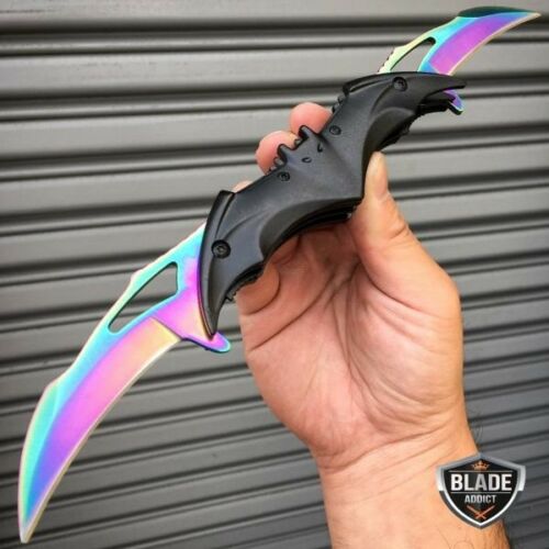 Dark Knight Batman Batarang Dual Blade Spring Assisted Pocket Knife |  MEGAKNIFE WHOLESALE