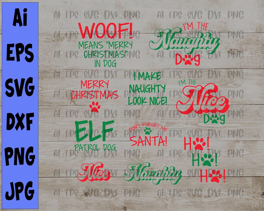 Christmas Dog Bandana Designs - Christmas SVG and Cut Files for Crafte