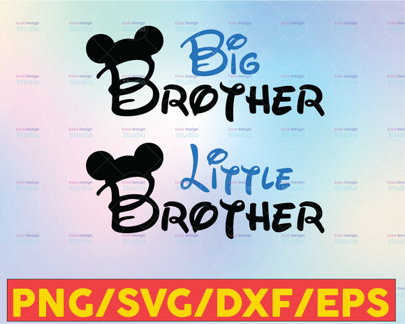 Download mickey mouse little brother svg, big brother cut file ...