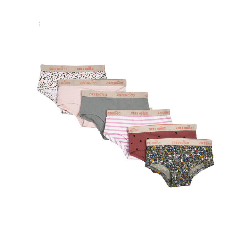 Organic Cotton Panties for Girls | Multicolour | Set of 6