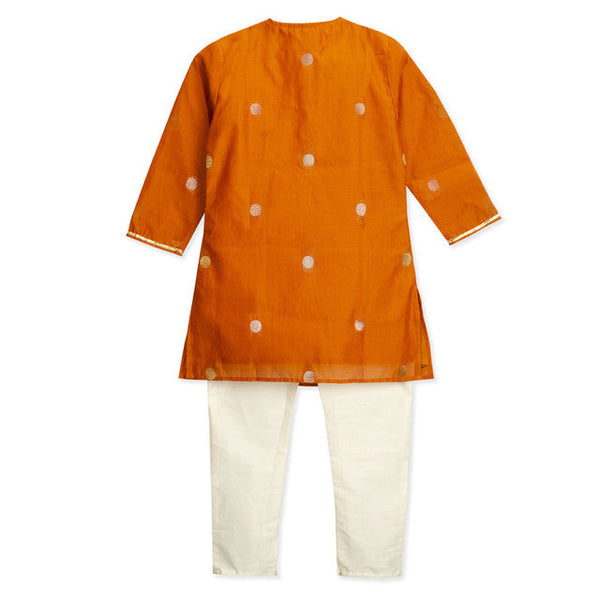 Cotton Kurta Pajama Set for Kids | Rust