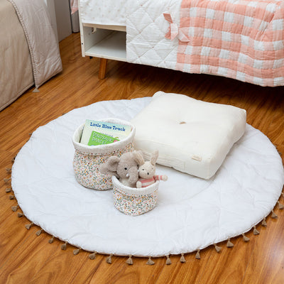 Cotton Baby Cushion | Floor Cushion | Ivory | 40 x 40 cm