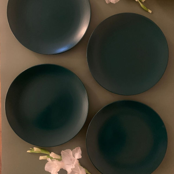 Ceramic Matte Green Dinner Plate | Set of 2