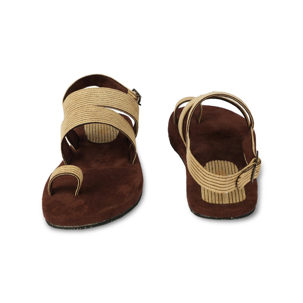 Vegan Leather Sandals for Men | Beige