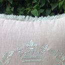 Linen Embroidered Cushion Cover | Pink