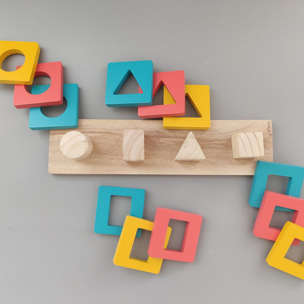 Wooden Puzzle Game for Kids | Geometric Shape Stacking