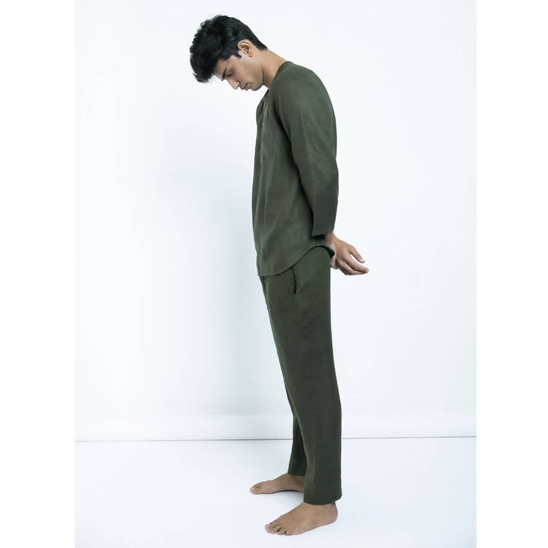 Pure Linen Pyjamaset | Khakhi