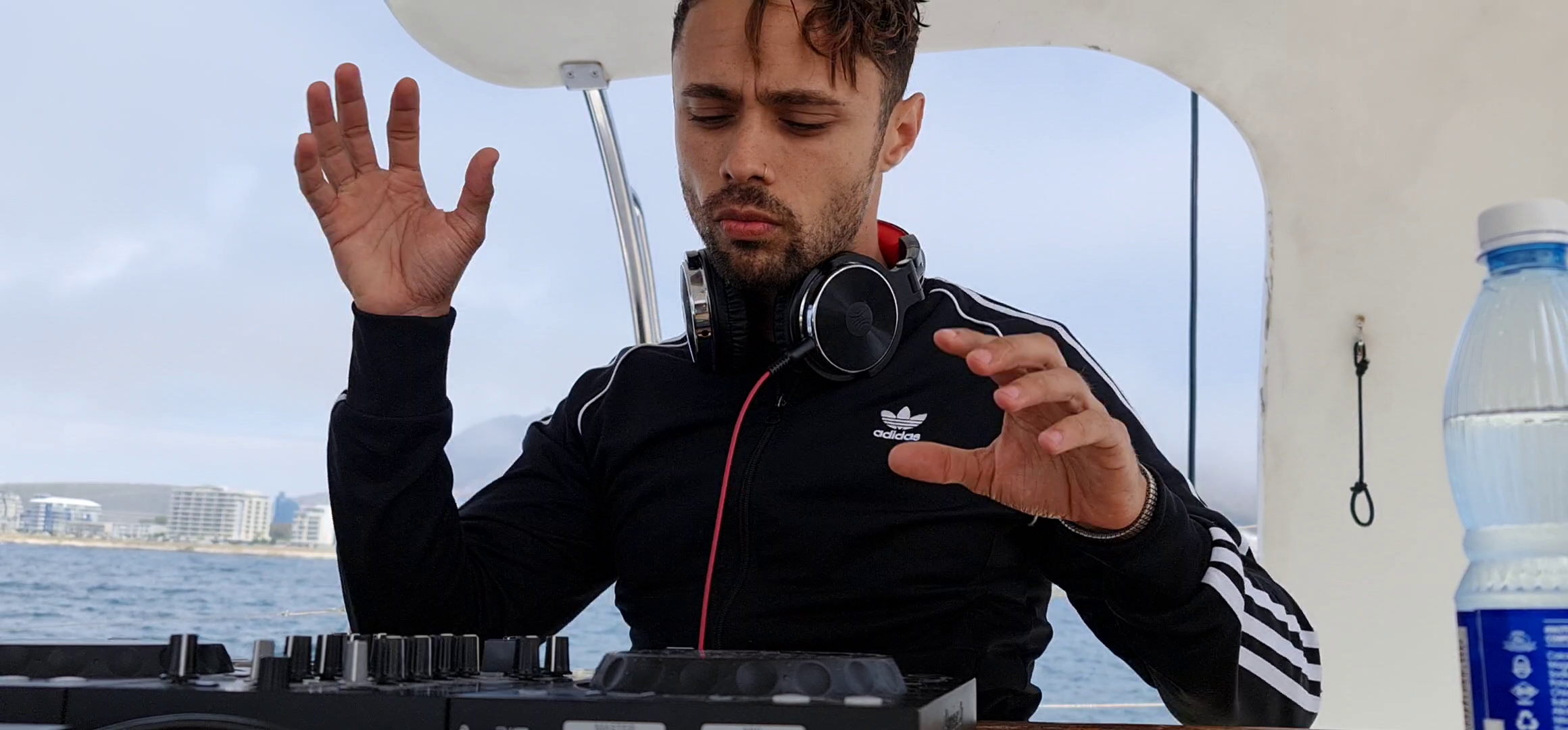 Pando G DJing on boat in Cape Town, South Africa #TEAMPERDITIO #DarkGroove Dark Groove