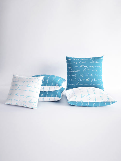 Light Blue Set of 5 Microfiber Cushion Covers 16x16 Inchs (40x40,CM)