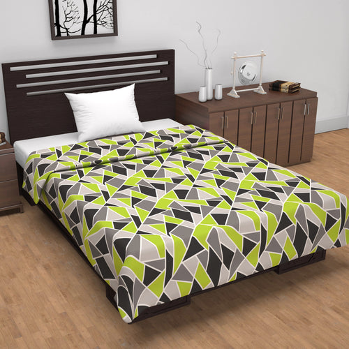 Triangle Green 144 TC 100% Cotton Summer AC Dohar for Single Bed