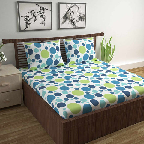 blue green polka dot bedsheet