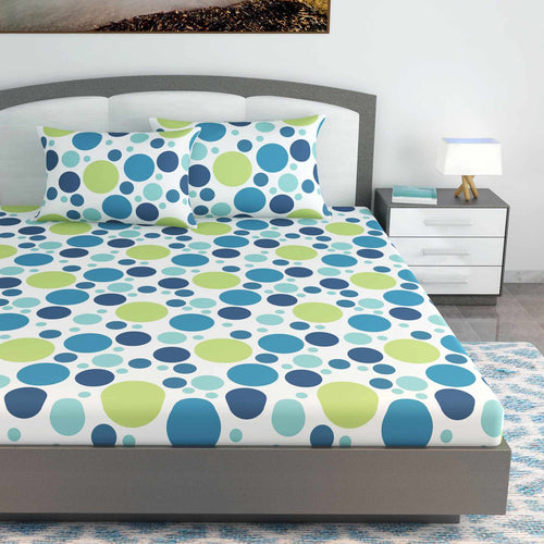 Colorful Polka Dots Bedsheet for King Size Bed