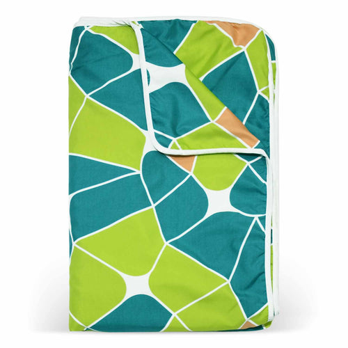 Abstract Print Light Green Microfiber Super Comfortable Double Bed AC Dohar