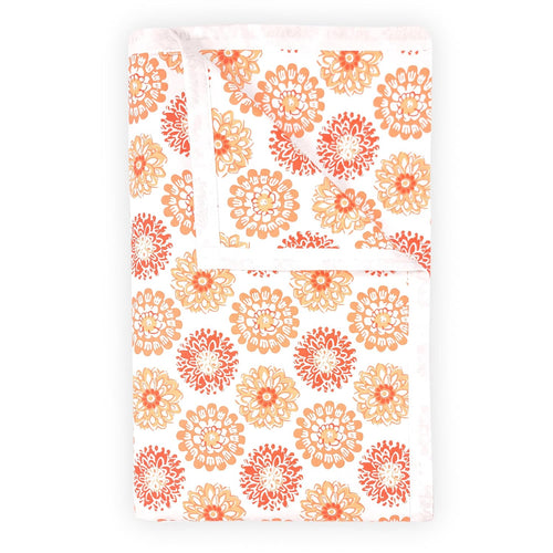 Peach Dahlia Floral Soft Silk Touch 144 TC 100% Cotton Dohar for Single Bed