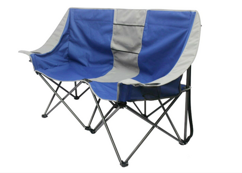 Camping Folding Loveseat Double Chair - Padded Style - Blue