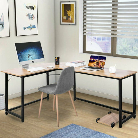 L Shape Computer Table | Computer Desk L-Shape with CPU Stand