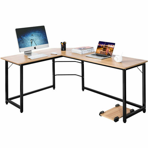 L Shape Computer Table | Computer Desk L-Shape with CPU Stand