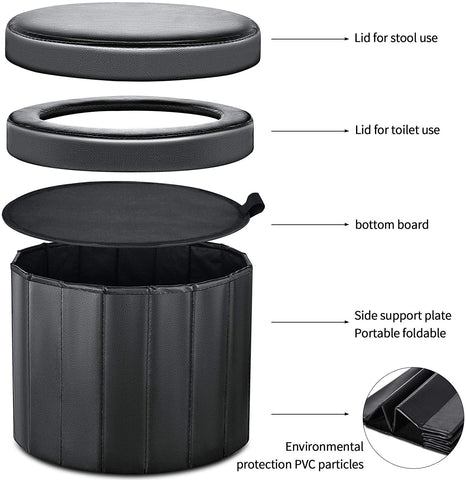 Portable Foldable Toilet For Camping & Hiking - Camp Toilet For Travel