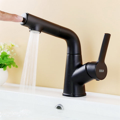 Bathroom Pull-Out Rotary Faucet | Sink Faucet With Pullout Sprayer