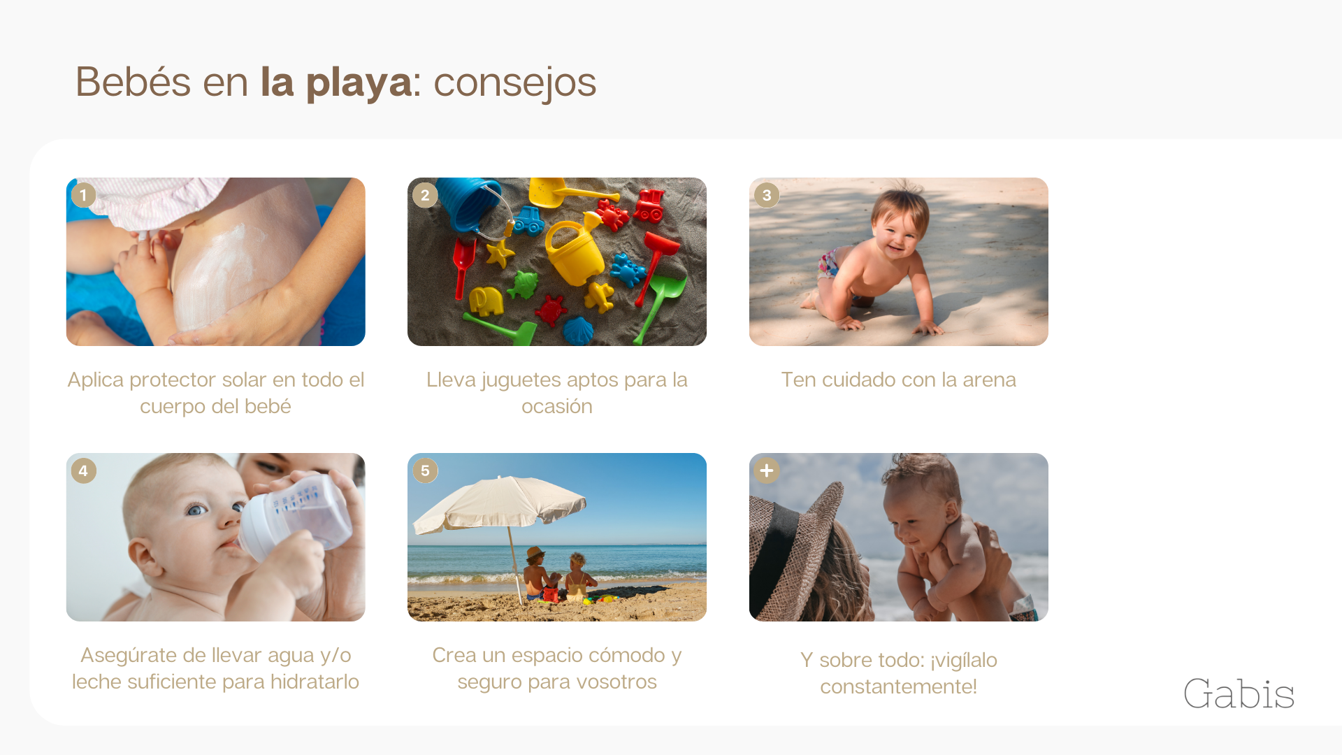 resumen infografia bebes en la playa