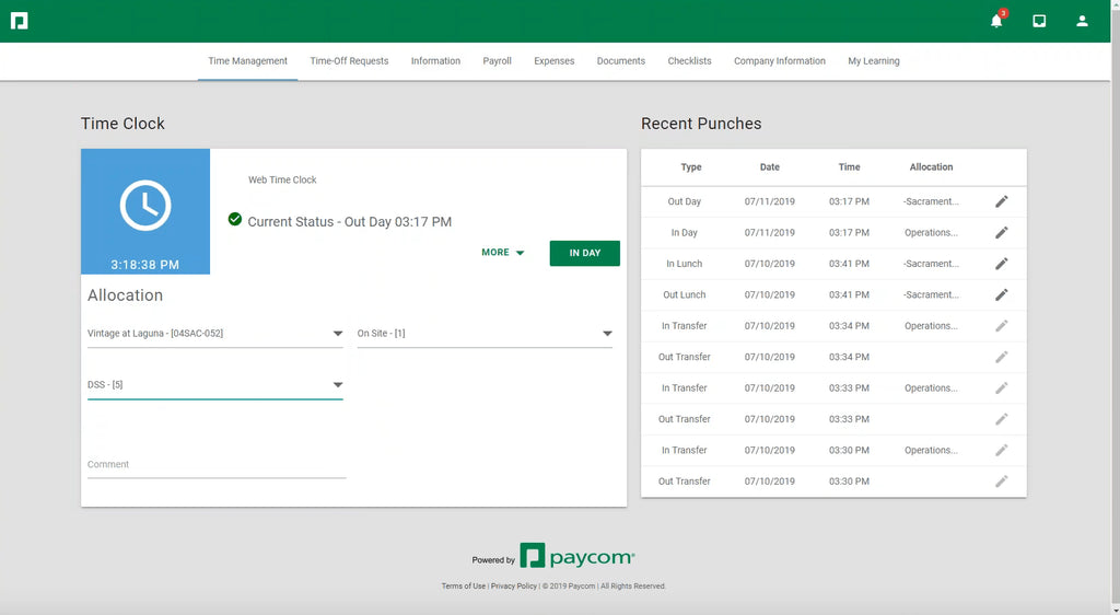 Paycom lets you allocate, manage and approve time-offs quickly